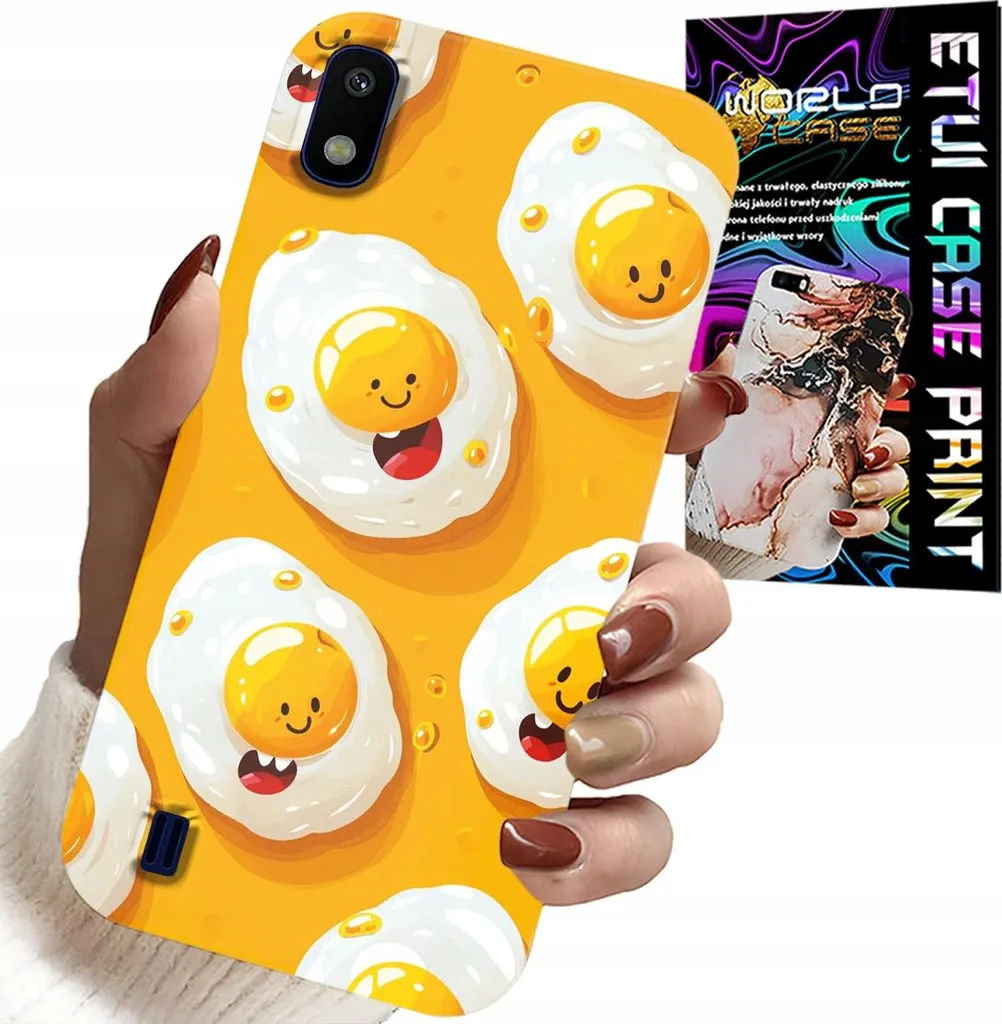 Custodia Samsung A10 Uovo Sorridente: Stile Kawaii e Protezione Schermo