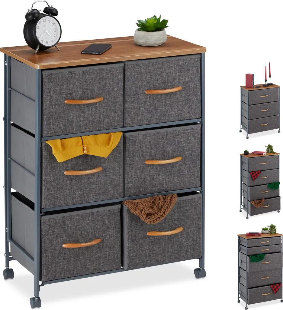 Caisson de bureau à roulettes Relaxdays : meuble de rangement compact