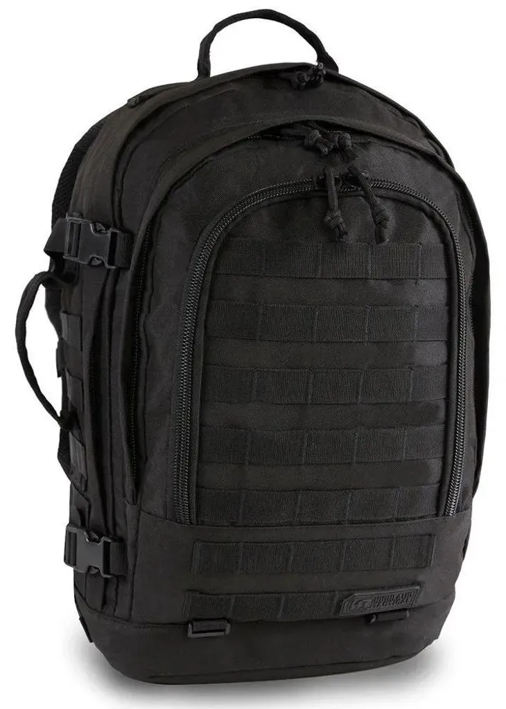 Sac à dos de survie 36 litres Highland Tactical Rumble Noir Multi-poches