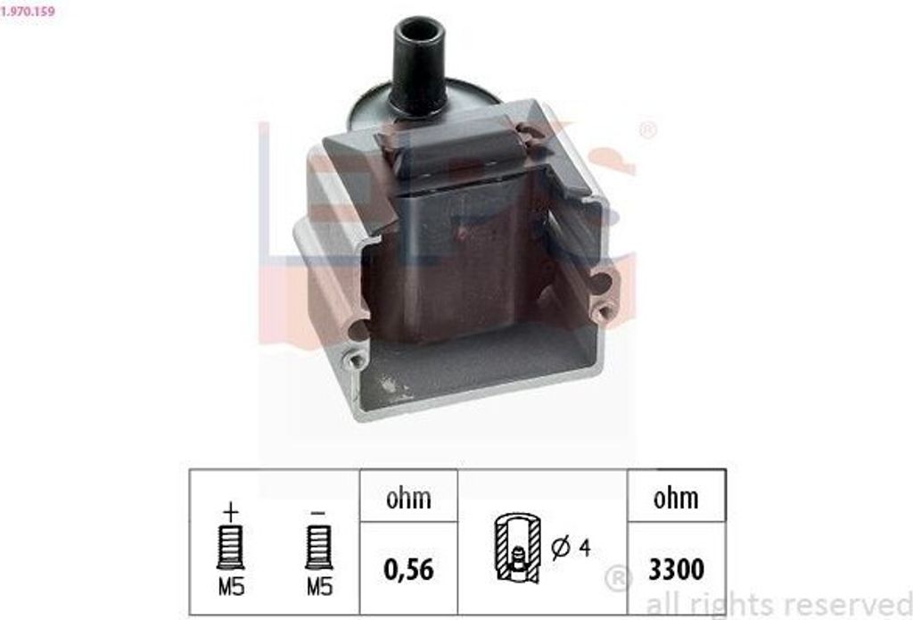 EPS 1.970.159 Zündspule für VW PASSAT Variant (3A5, 35I) PASSAT (3A2, 35I) für SEAT Ibiza II (6K1)