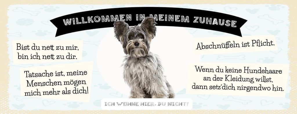 vianmo Blechschild 10x27 cm Willkommen in meinem Zuhause Yorkshire Terrier Hund