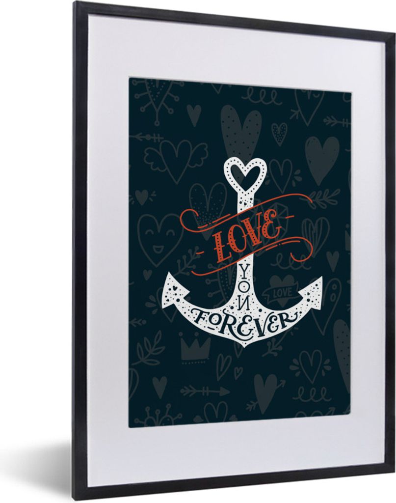 MuchoWow MuchoWow Gerahmtes Poster Liebe - Zitat - Herz - Jungen - Mädchen - Baby 30x40 cm - Poster mit zchwarzem Bilderrahmen - Wandposter Sc...