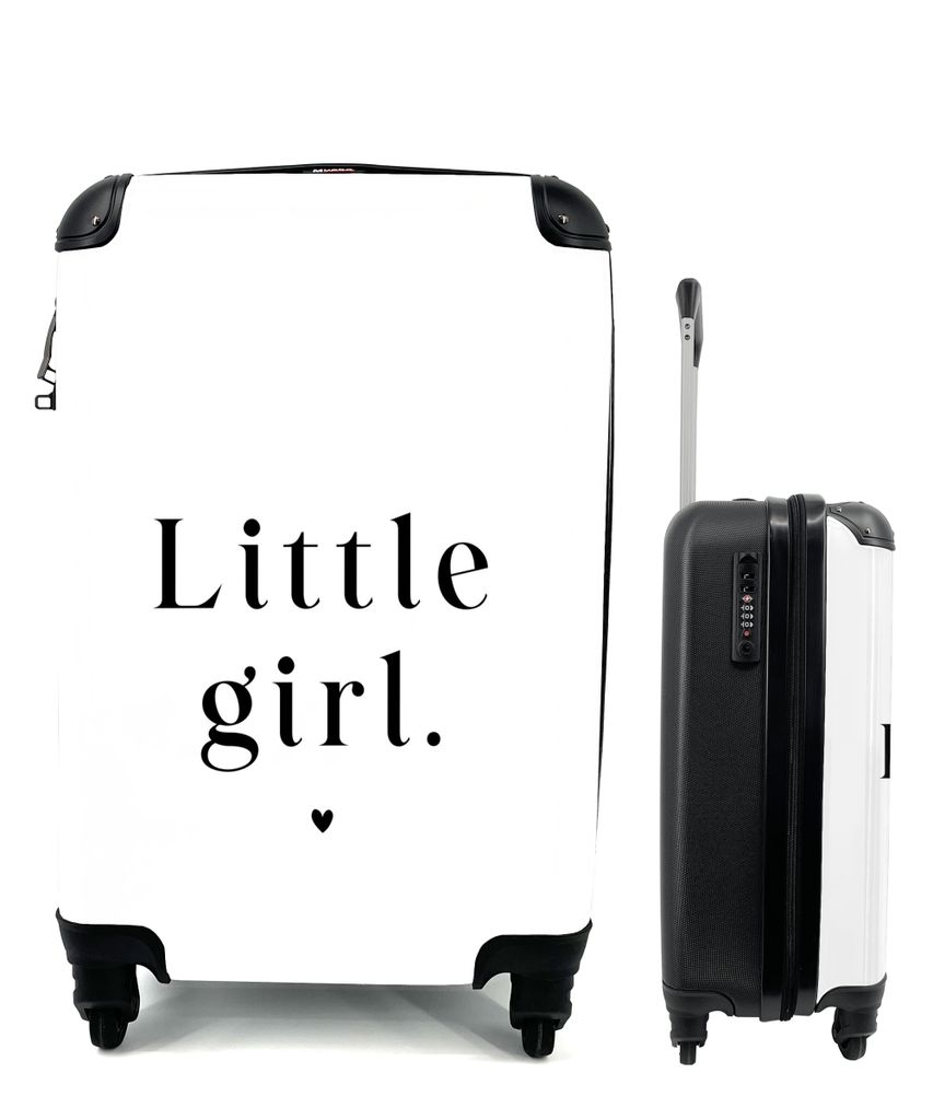 MuchoWow Koffer Handgepäck Trolley Rollkoffer Kleine Reisekoffer mit 4 Rollen - Sprichwörter - Kleines Mädchen - Kinder - Zitate - Cabin Size ...