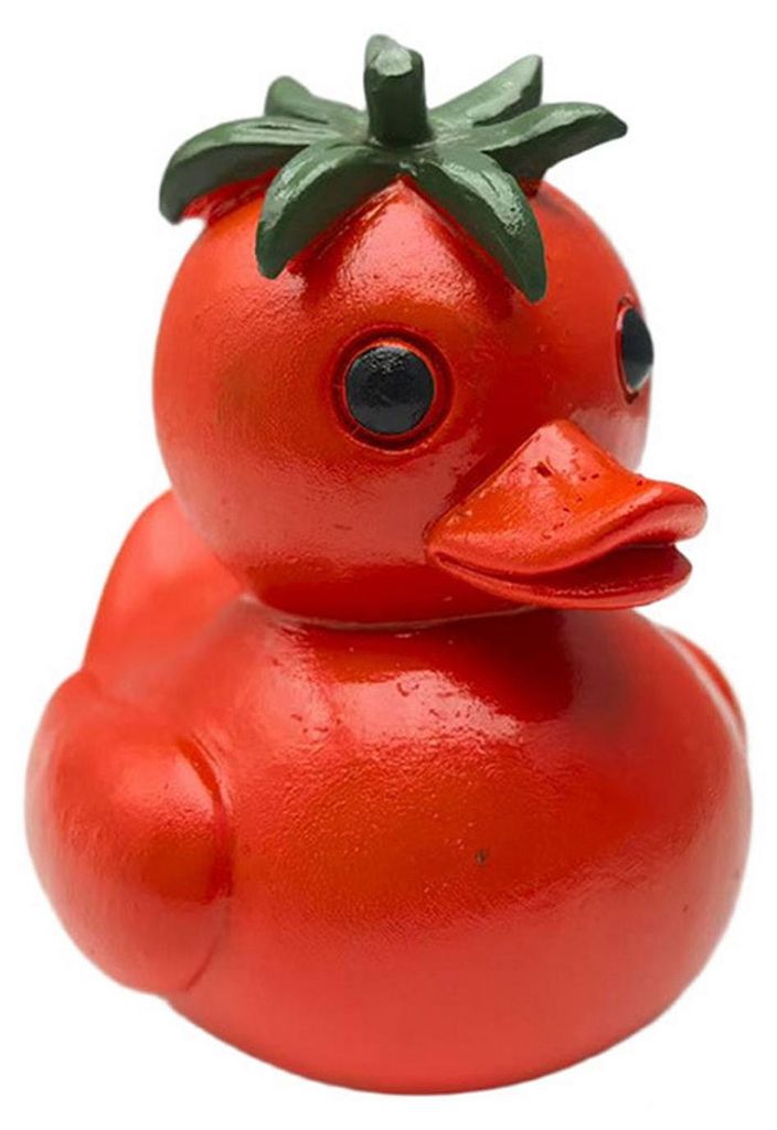 Gemüseenten-Figur, 3D-Tomaten-Pilz-Entenstatue aus Kunstharz, Gemüseenten-Ornament für Zuhause, Büro, Schreibtischdekoration C