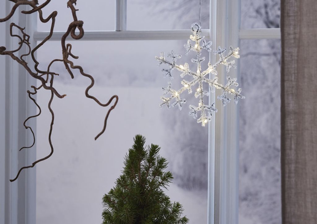 Śnieżynka wisząca biała ciepła Led ICY 16 cm na baterie Zdjęcie produktu 5