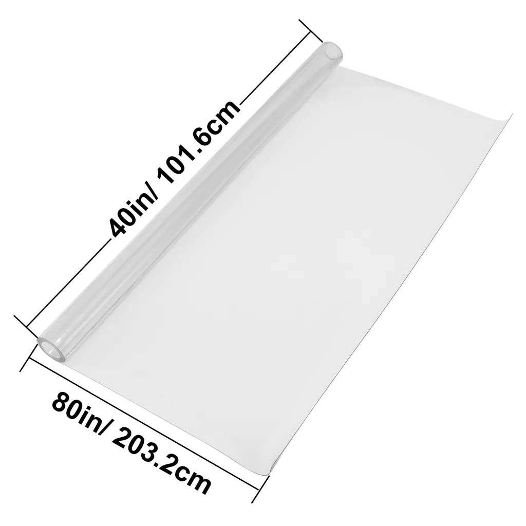 VEVOR Copritavolo in PVC 101,6 x 203,2 cm, protezione da tavolo trasparente di 1,5 mm di spessore, cuscinetto da scrivania rettangolare trasparente, pellicola in PVC protettiva da tavolo impermeabile per comò da ufficio, comodino - 8