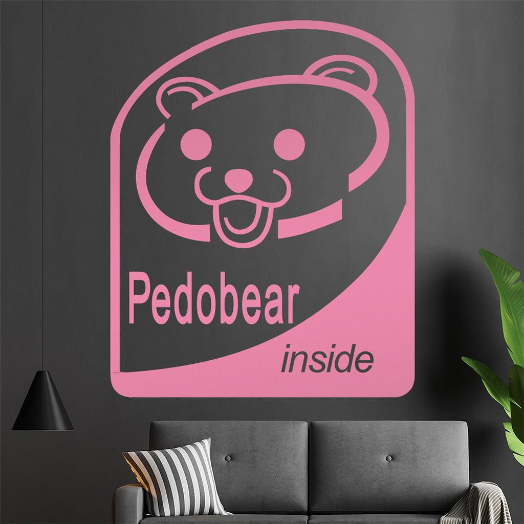 Pedobear inside Wandtattoo in 6 Größen - Wandaufkleber Wall Sticker - Dekoration, Küche, Wohnzimmer, Schlafzimmer, Badezimmer