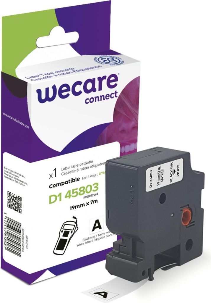 dymo K80012W4 wecare Schriftband schwarz auf weiß