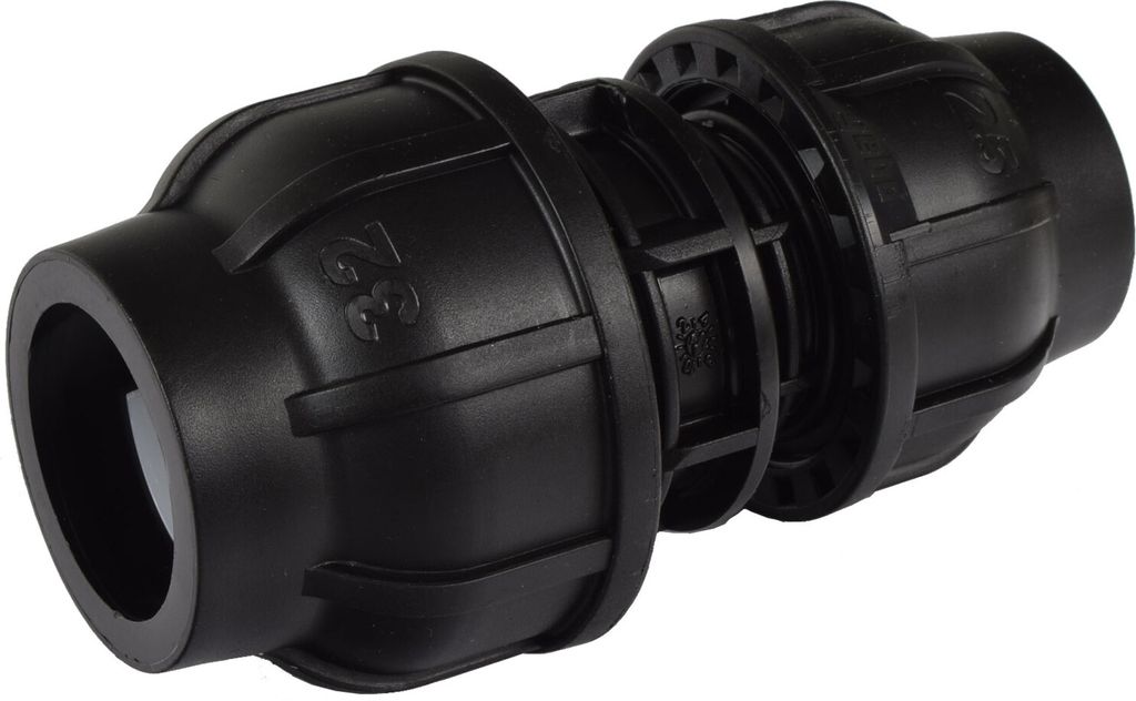 Agora-Tec PE Fitting Rohr Verbinder 32mm auf 25mm für PE-Rohr 32mm auf PE-Rohr 25mm SCHWARZ