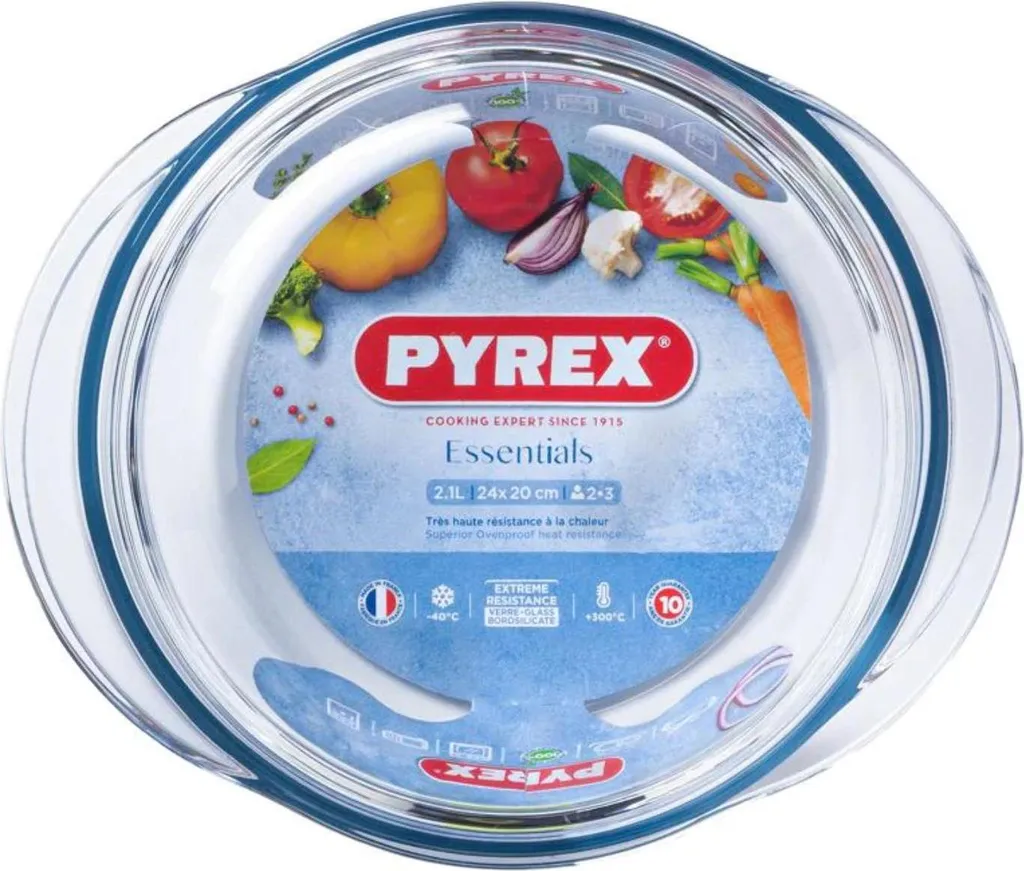 Plat à Four Pyrex Essentials Anti-Éclaboussures avec Couvercle 2,1L