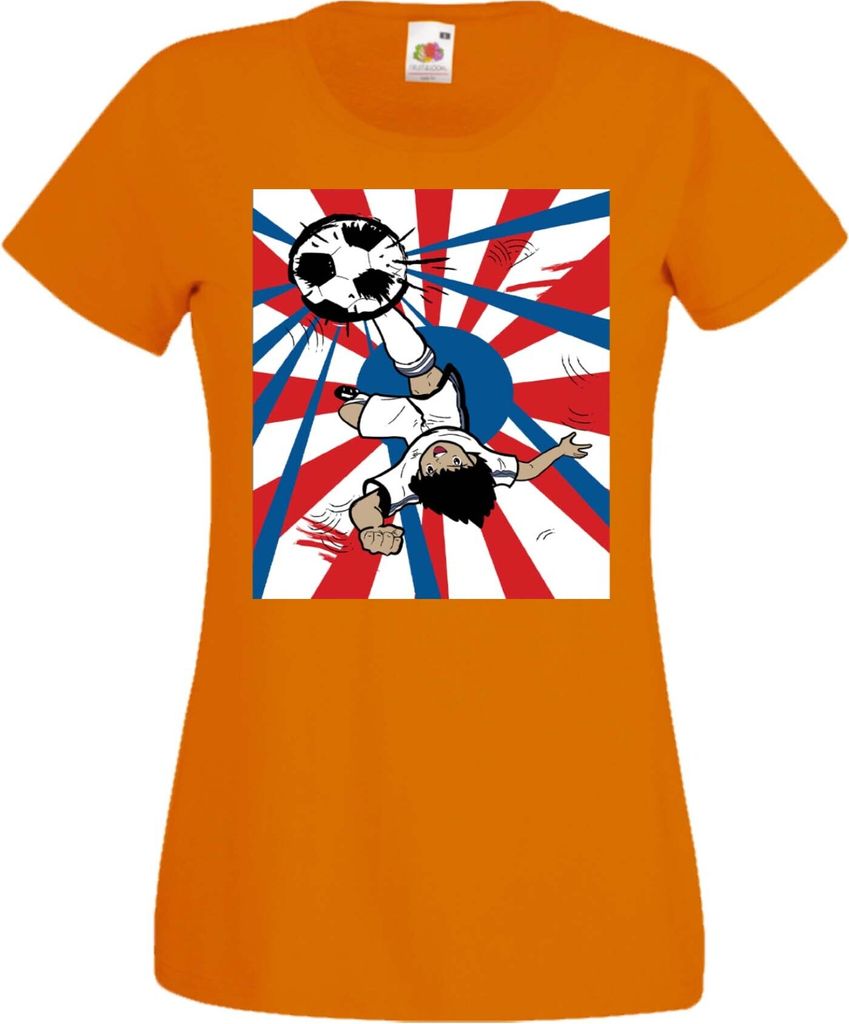 Damen T-Shirt Manga Anime Captain Tsubasa 03 Oozora, Lady M / Orange