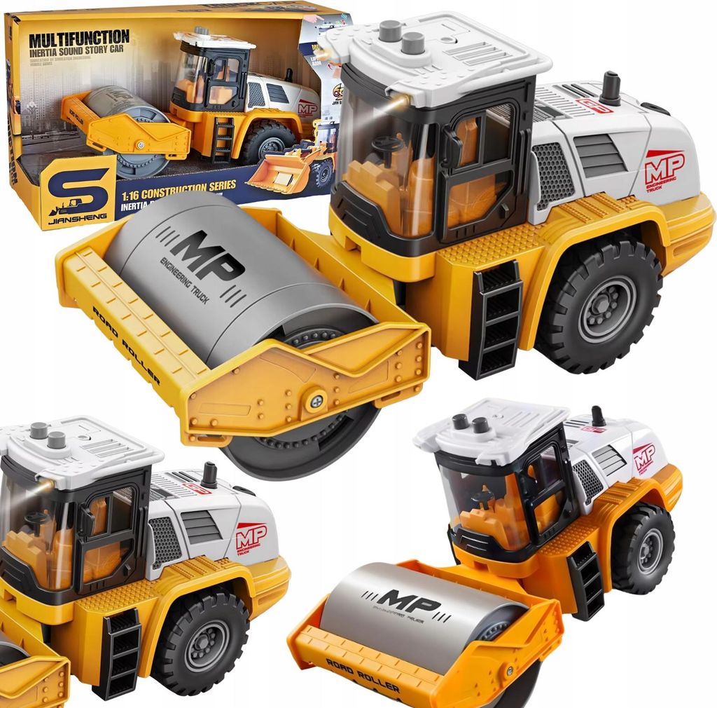 Orange Baufahrzeug Roller Sound Lichteffekte Interaktiv Produktbild 
