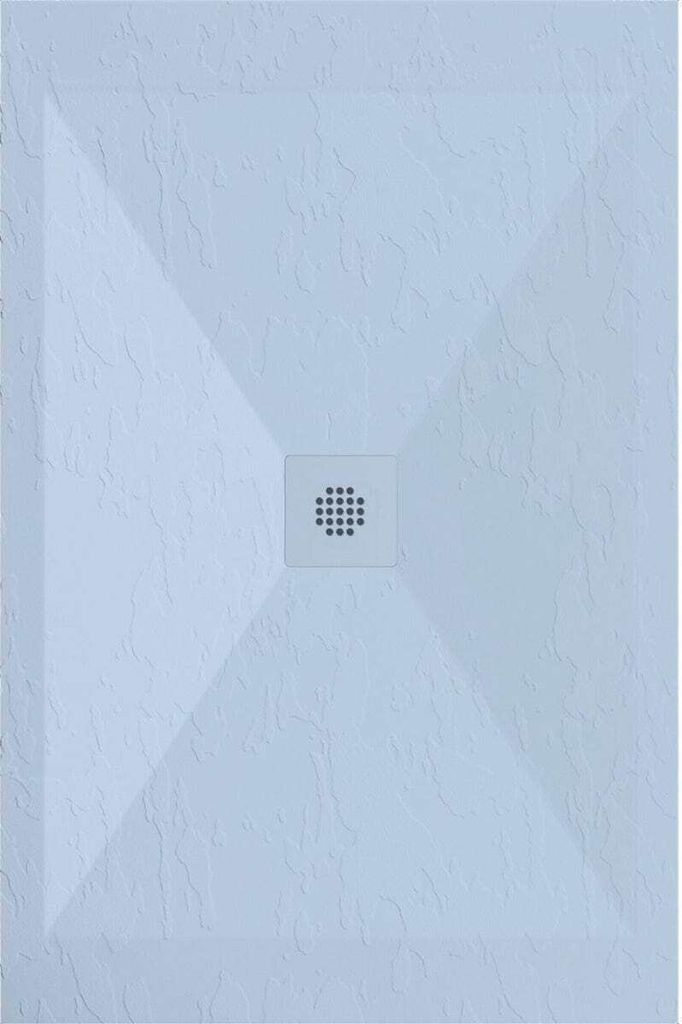 Mineralguss-Duschwanne extra flach DEXA Schieferoptik GRAU 70x150 cm