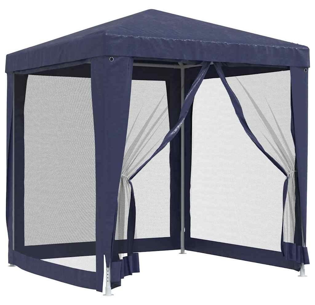 vidaXL Tenda da festa con 4 pareti laterali in rete blu 2x2 Immagine del prodotto 