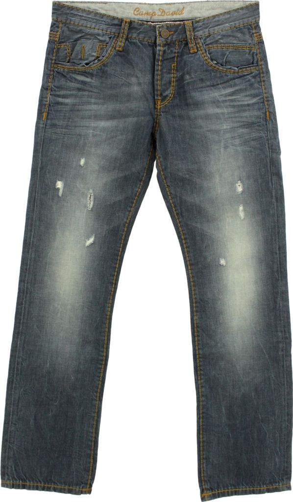 27199Z Camp David, RO:BI:S622, Herren Jeans Hose, Denim ohne Stretch, dirty green used vintage, W 32 L 30