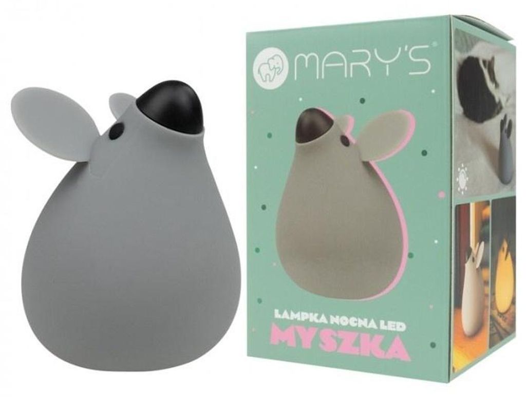 Lampka nocna LED Myszka Szara z Regulacją Jasności Zdjęcie produktu 