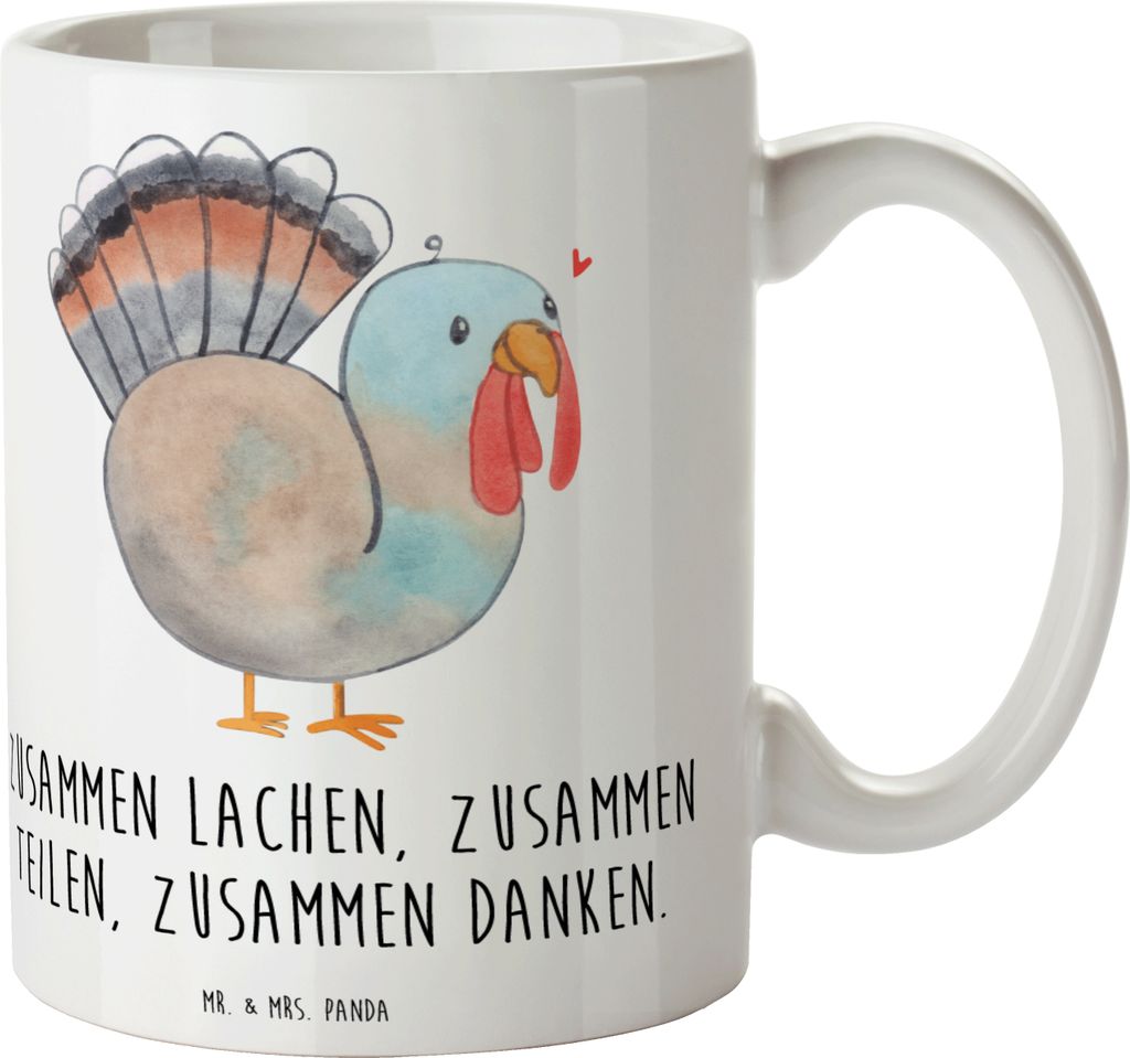 Mr. & Mrs. Panda Tasse Erntedankfest Freude - Weiß - Geschenk, Dankbarkeit, Familienfeste, Erntefest, Teetasse, Feiertag, Gemeinschaft, Feiertagsf...
