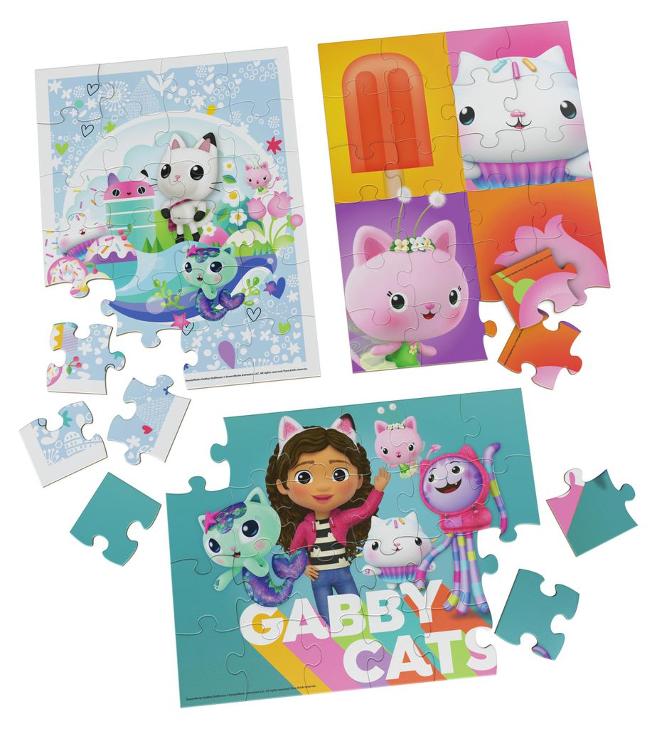 La maison de poupées Gabby - Coffret de 3 : Puzzle en bois Image du produit 