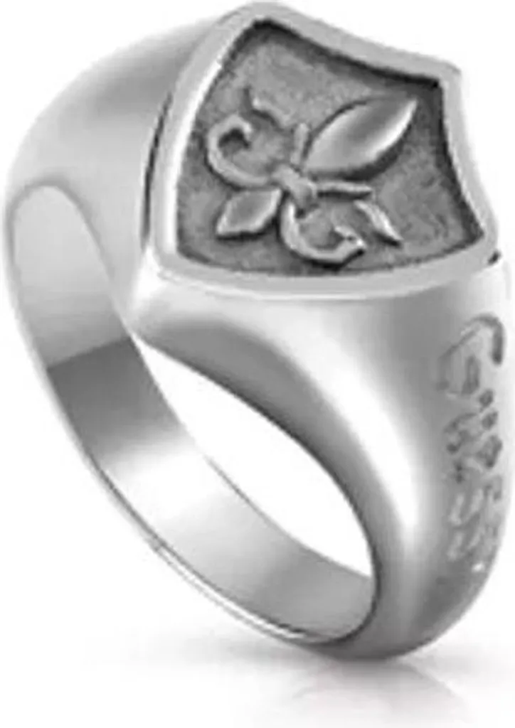 Bague Homme Guess Knight Flower - Acier Inoxydable Gravé - Taille 64 Chic