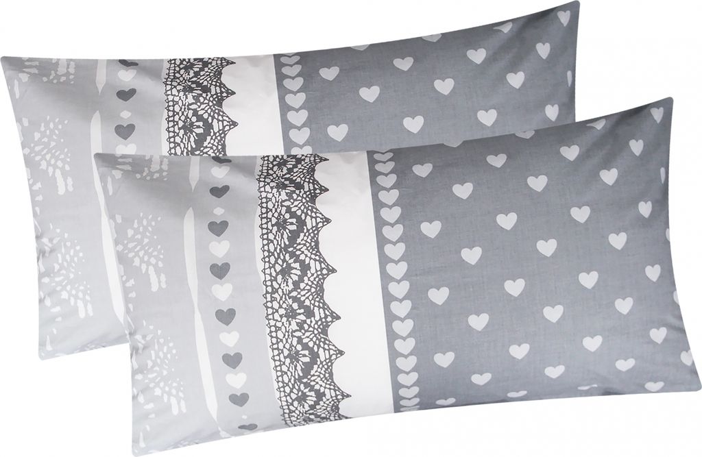 Baumwoll Renforcé Kissenbezug - 2er Set in 40x80cm - Produktbild 