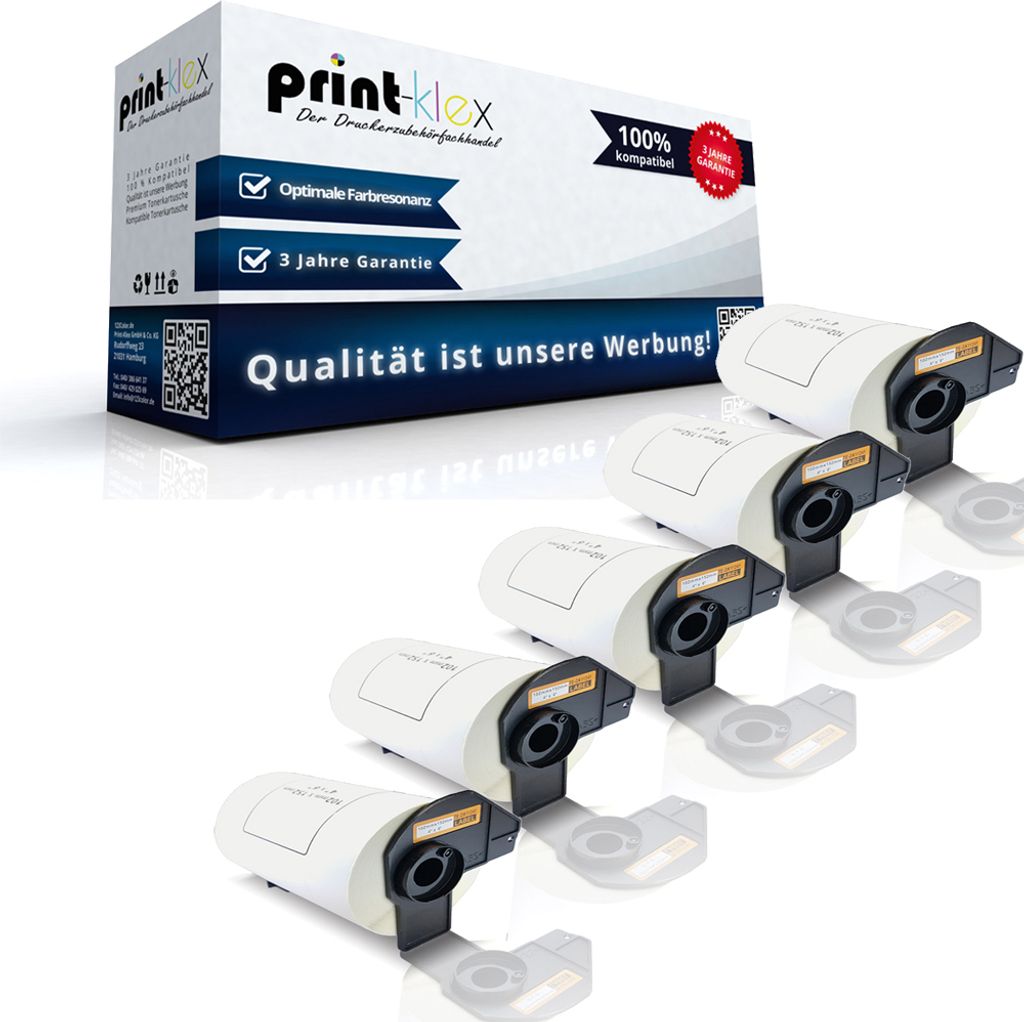 Print-Klex 5x Kompatible Etiketten-Rollen kompatibel mit Bother P-Touch DK-11241 P-Touch QL1000Series P-Touch QL1050 P-Touch QL1050N P-Touch QL1060...