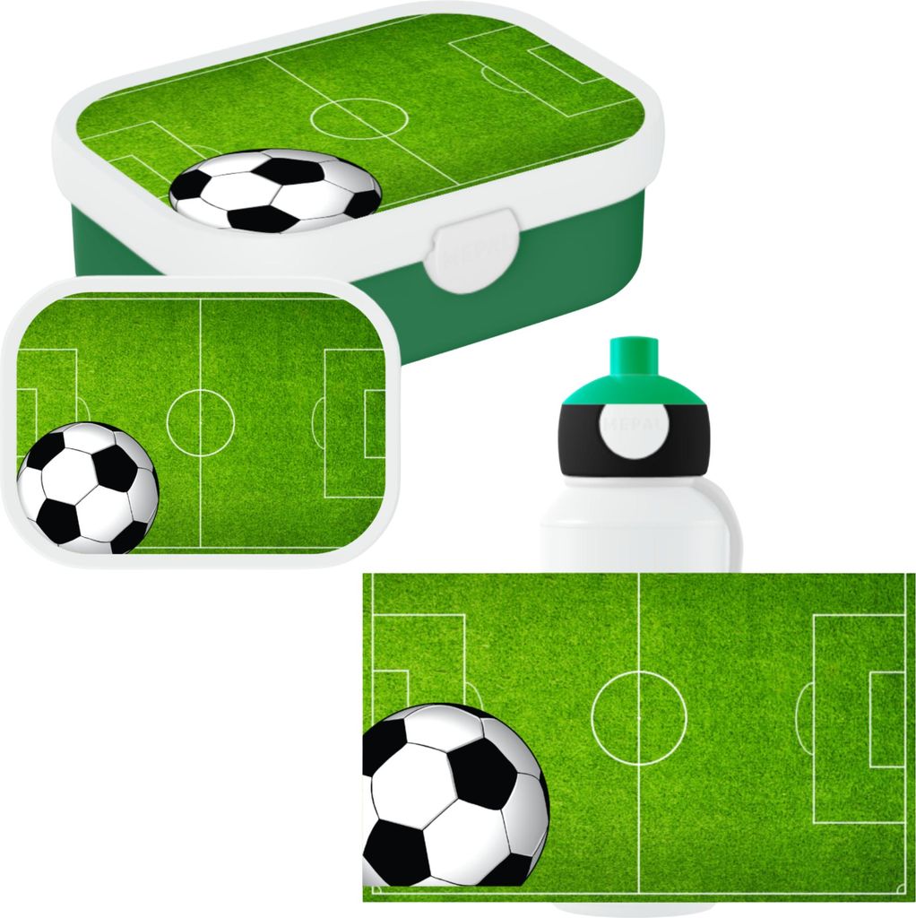 Mepal - Lunchset Campus Fußball - Set für Kinder mit Pop-up Trinkflasche & Lunchbox - Lunch-Set für die Schule oder unterwegs - Spülmaschinenfe...