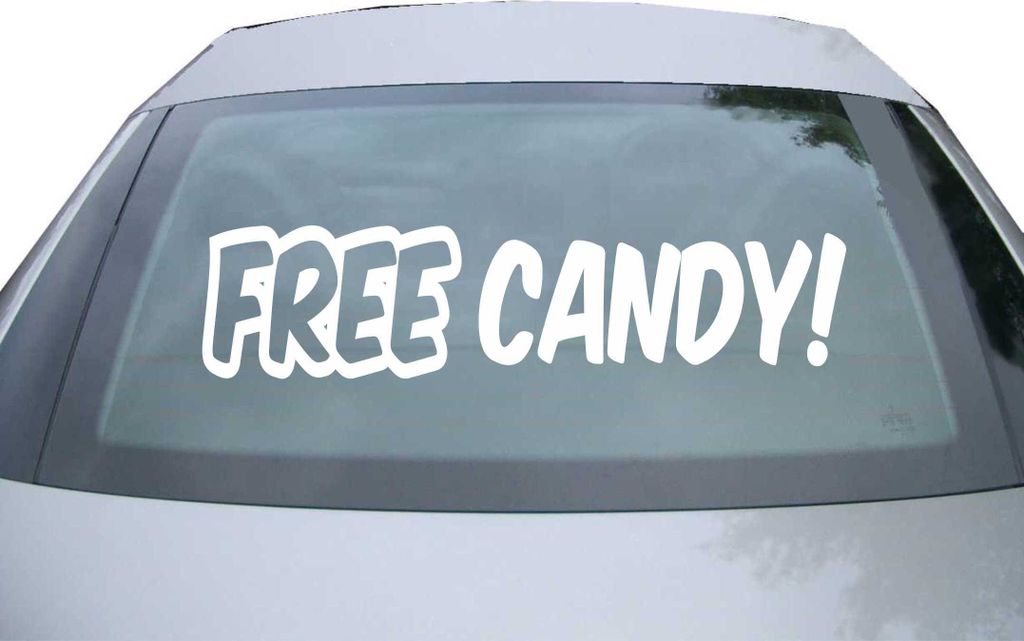 Indigos UG - Aufkleber Heckscheibe & Motorklappe DE2249 - weiß - 600x142 mm - Free Candy - Auto Scheiben Fenster Heckklappe Tuning Racing JDM - Di...