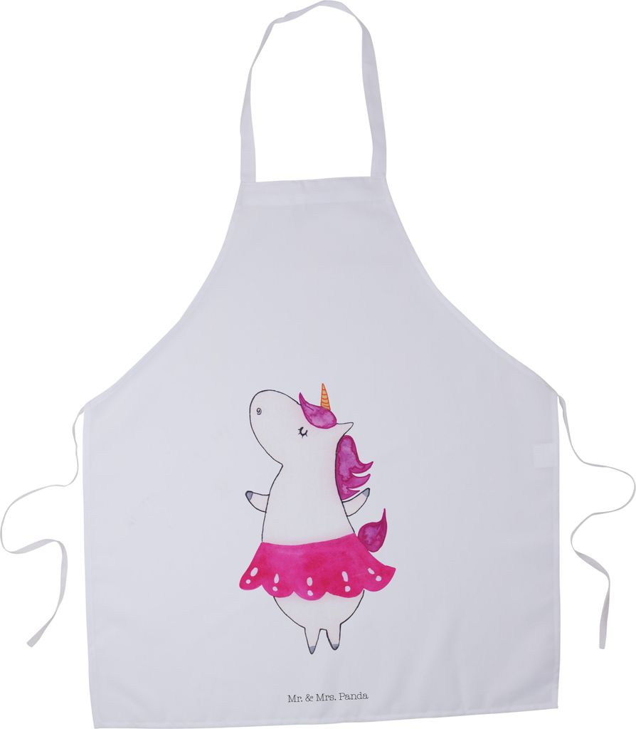Mr. & Mrs. Panda Schürze Einhorn Ballerina - Weiß - Geschenk, Kochschürze, Party, Unicorn, Wohnung, Küchenzubehör, Einhörner, Grillschürze, ...