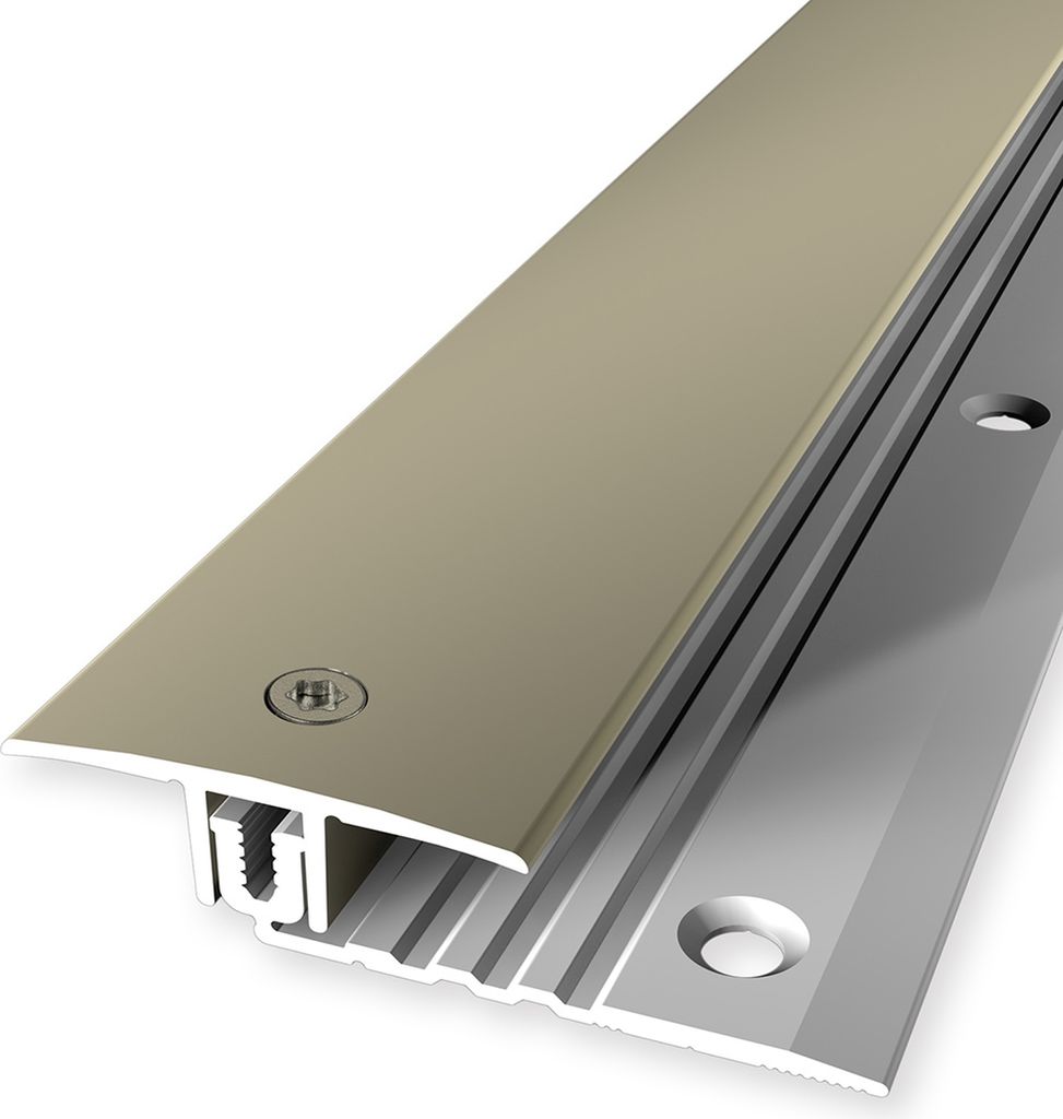 PROVISTON | Einschubprofil | Übergangsprofil | Breite: 34 mm | Höhenausgleich: 6.5 - 16 mm | Länge: 1000 mm | Aluminiumprofil | Sand | 1 Stück
