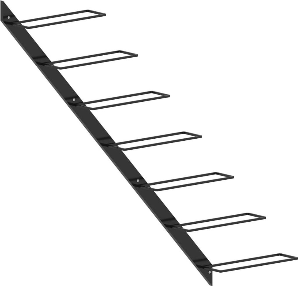 vidaXL Wand-Weinregal für 7 Flaschen Schwarz Metall