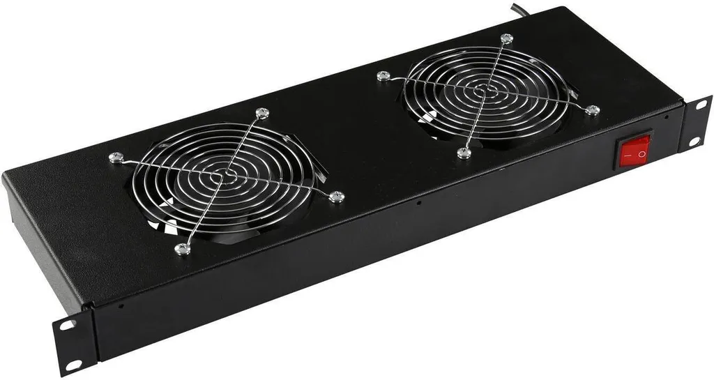 Lanview 2 Ventilateurs avec Thermostat Analogique pour Baie de Brassage