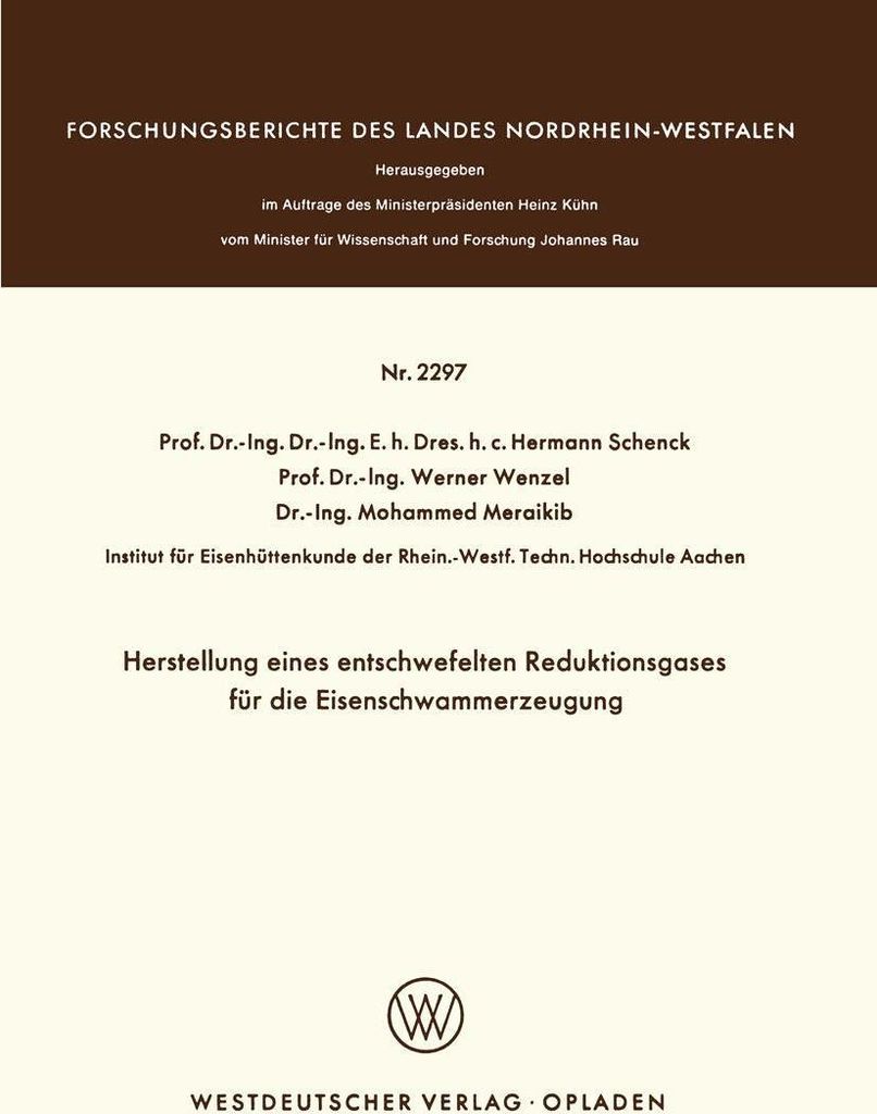 Herstellung eines entschwefelten Reduktionsgases für die Eisenschwammerzeugung