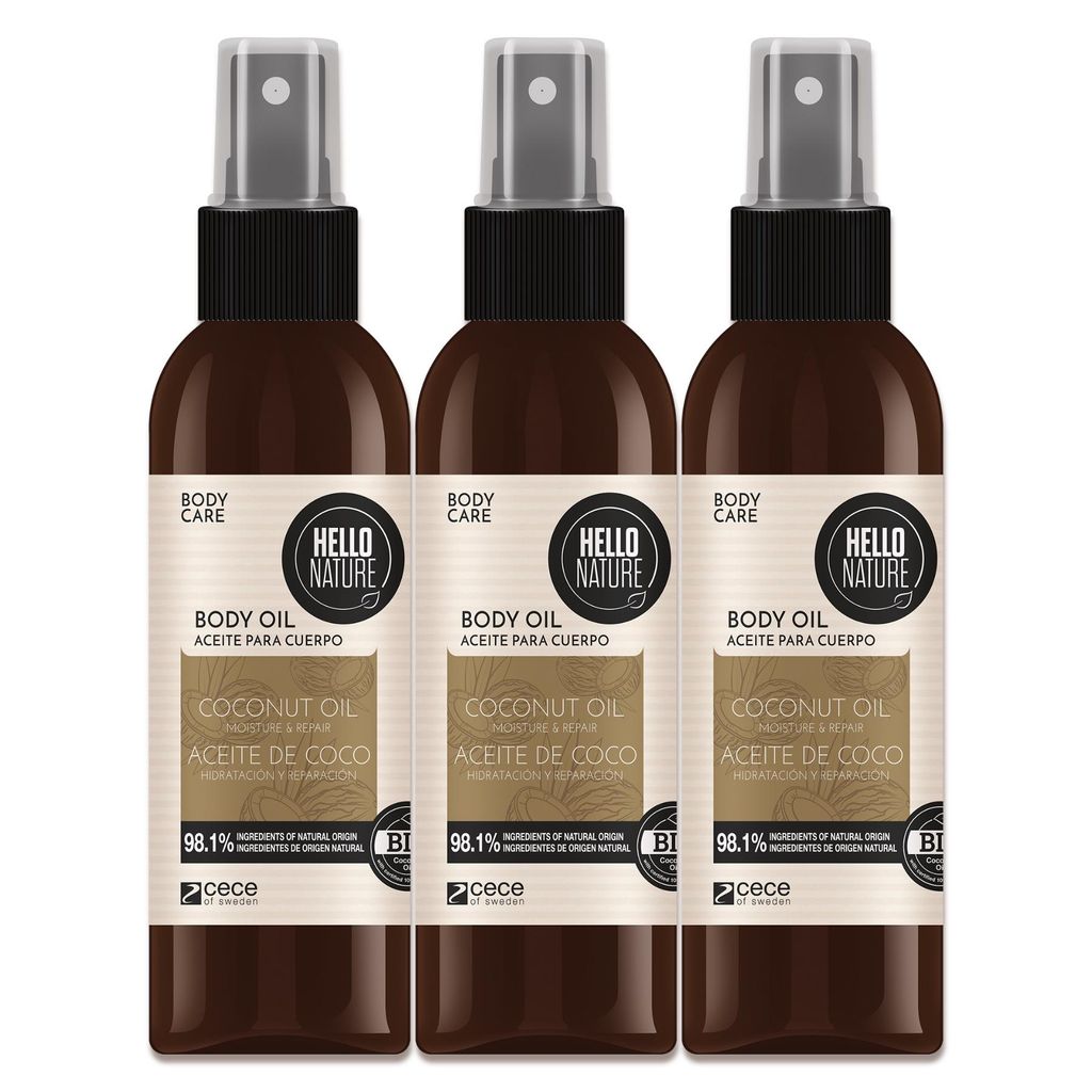 Kokosnussöl Hautöl Body Öl Bio Kokosöl Coconut Oil Körperpflege Naturkosmetik, 3x 130ml