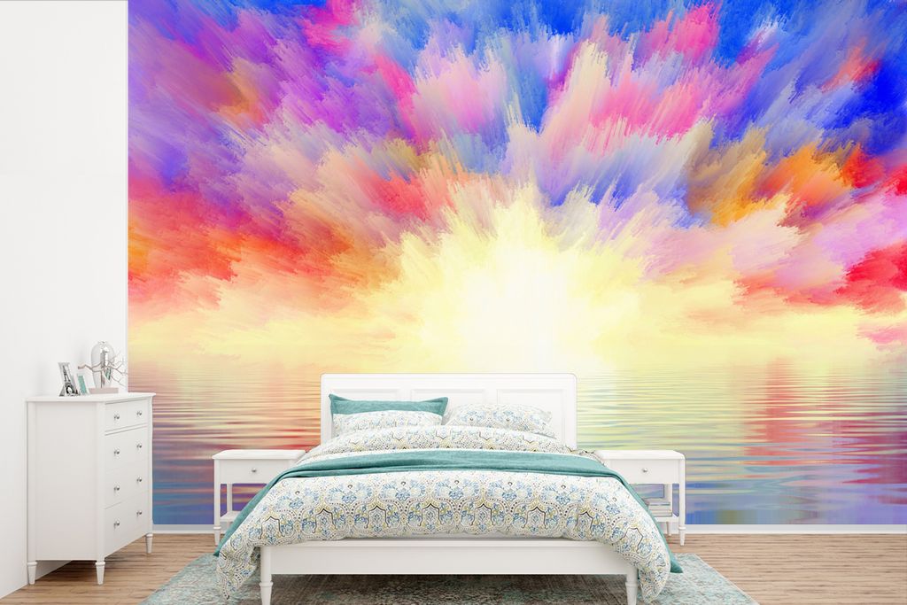 MuchoWow Fototapete für Wohnzimmer oder Schlafzimmer Wandtapete Vinyl Motivtapete Himmel - Farben - Sommer - 330x220 cm - Fototapeten