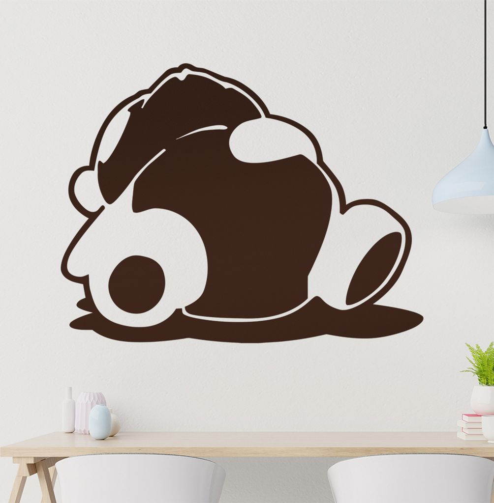 schlafender Teddy Bär Wandtattoo in 6 Größen - Wandaufkleber Wall Sticker - Dekoration, Küche, Wohnzimmer, Schlafzimmer, Badezimmer