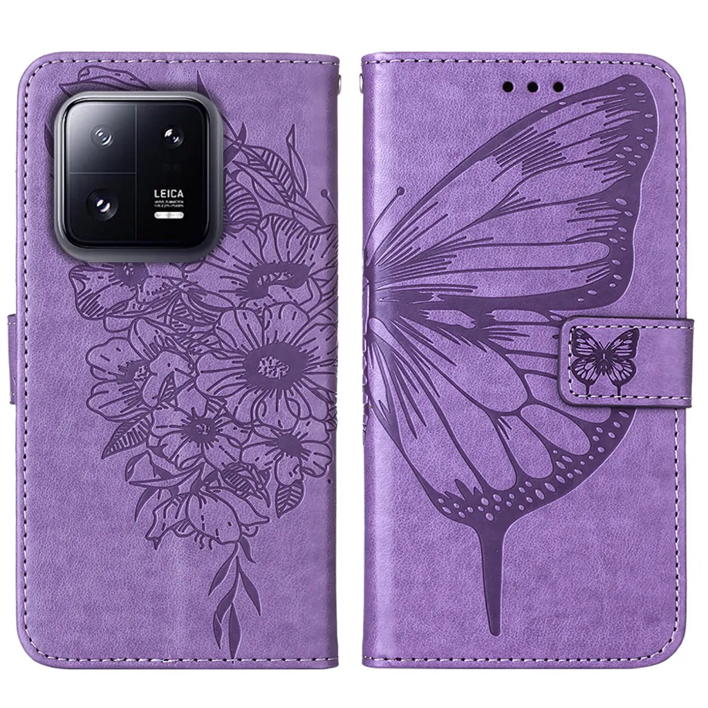 Regalo Ideale: Custodia Xiaomi 13 Pro Farfalla Viola con Supporto - 2