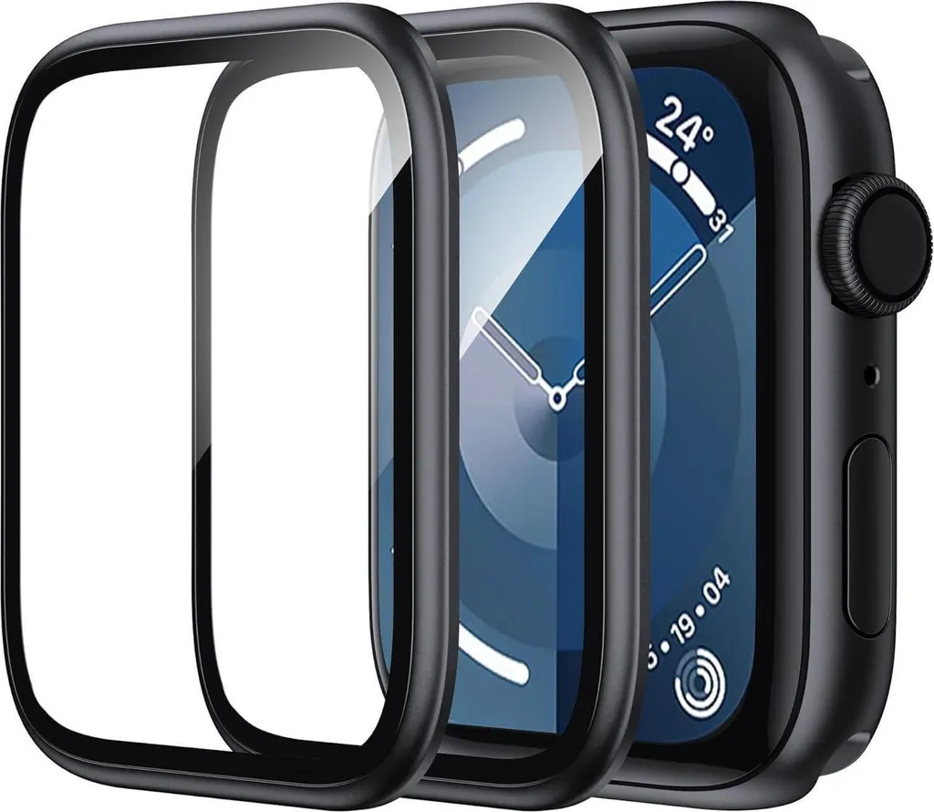 Anti-Rayures Protection Écran Apple Watch 45mm Noire - Pack de 2 Pièces