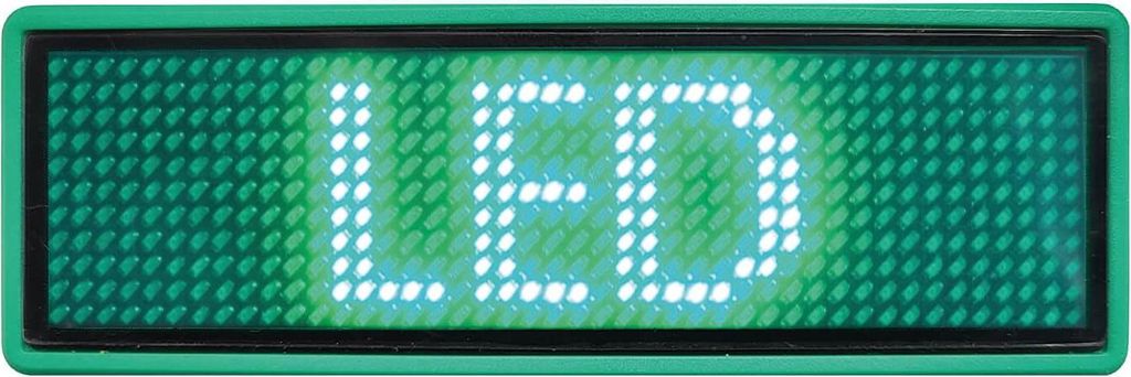 Mini LED Name Tag, 11x44 Pixel, USB-C, unifarben - Farbe: grün