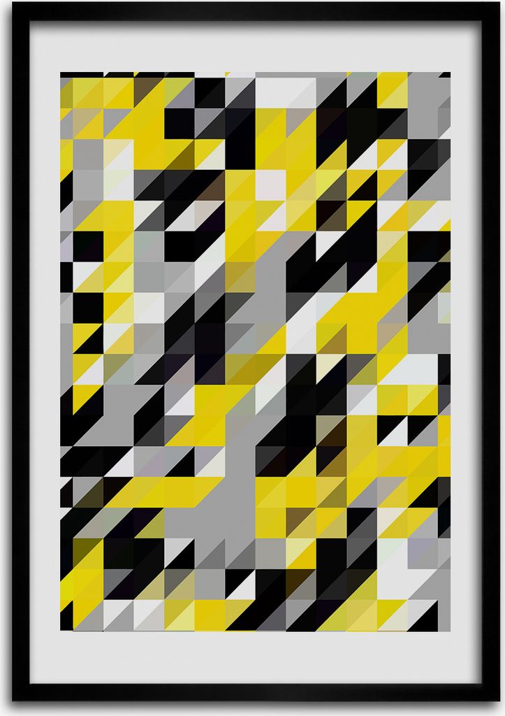 Bild - Bilderrahmen - 50 cm x 70 cm - MDF - Rahmen - Wandkunst Geometrischer Hintergrund