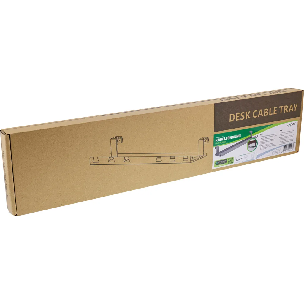InLine Guide-câbles sous Table Gris - Rangement Bureau 43023G Robuste - 5