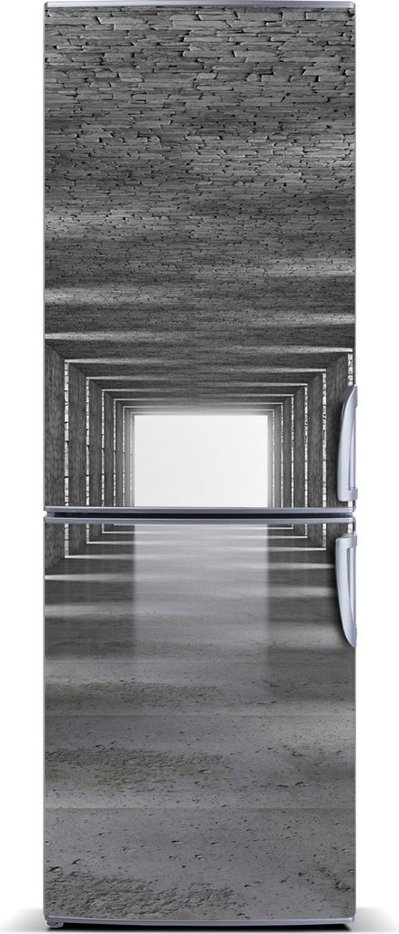 Tulup Kühlschrankdekoration - Magnetmatte - 60 cm x 180 cm - Magnet auf dem Kühlschrank - Brick Tunnel