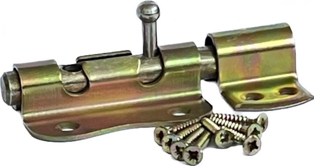 BKshop | Türriegel - 70x70 mm - Gelb Verzinkt - Für Türen und Schränke - Torriegel - WO 70G - Rundbolzen