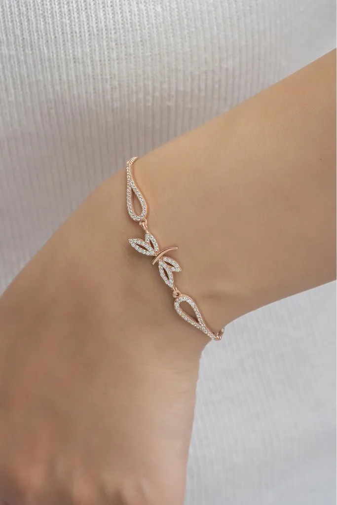 Bracelet en argent ajustable qui ne glisse pas avec zircone brillante