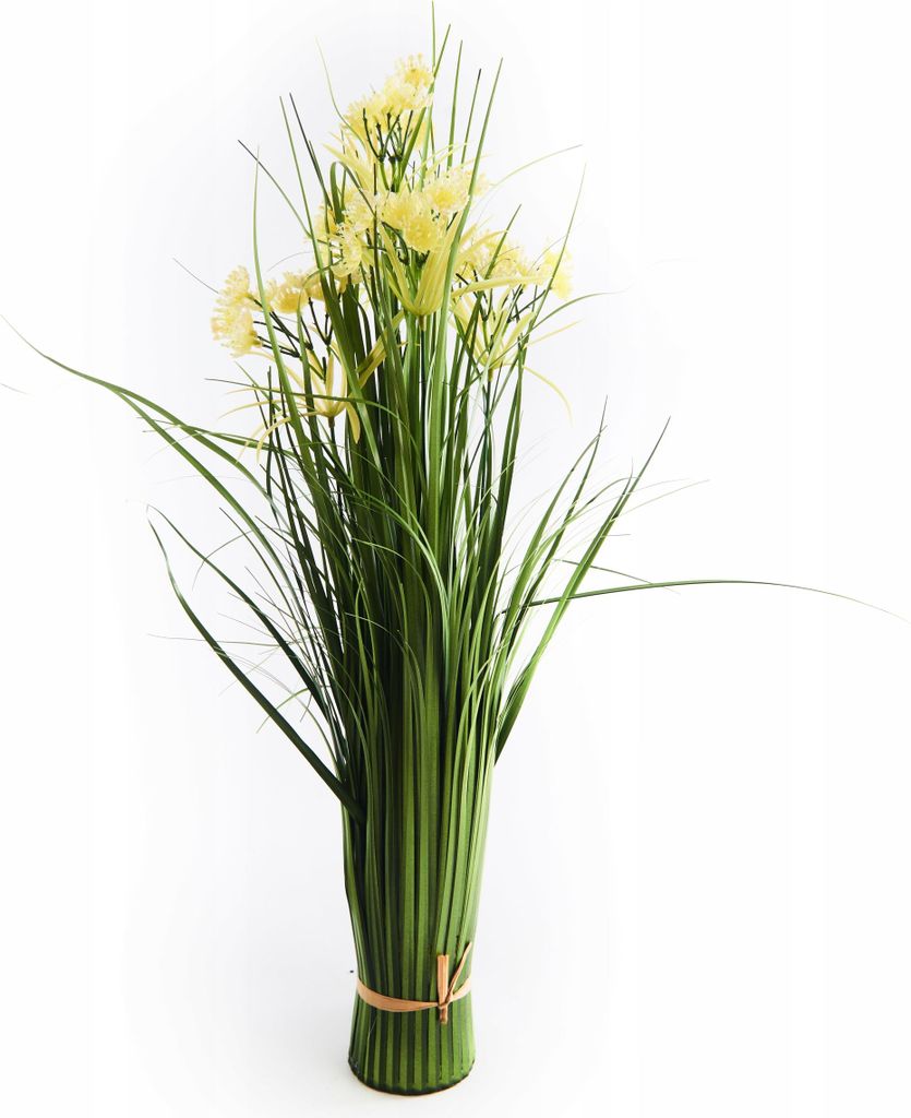 Künstliches Ziergras 60cm - Dichte Kunstpflanze im Topf - Pflegeleichtes Gras für Büro