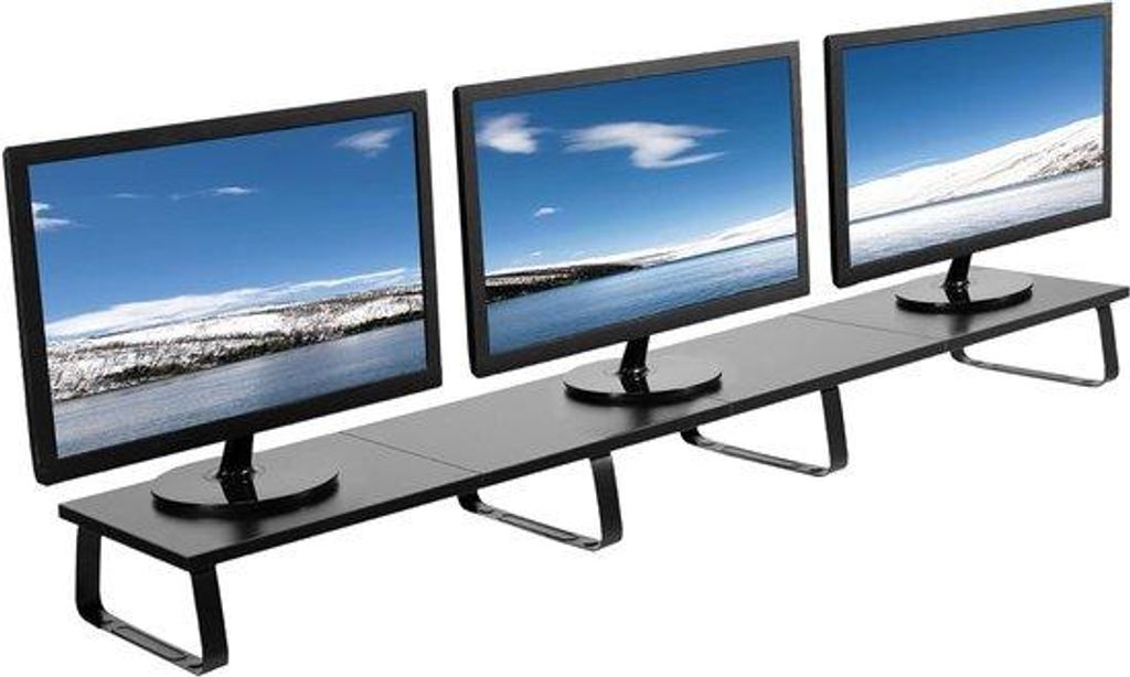 Ergonomischer Monitorständer für mehrere Bildschirme – Schreibtischaufsatz für Laptop und Fernseher