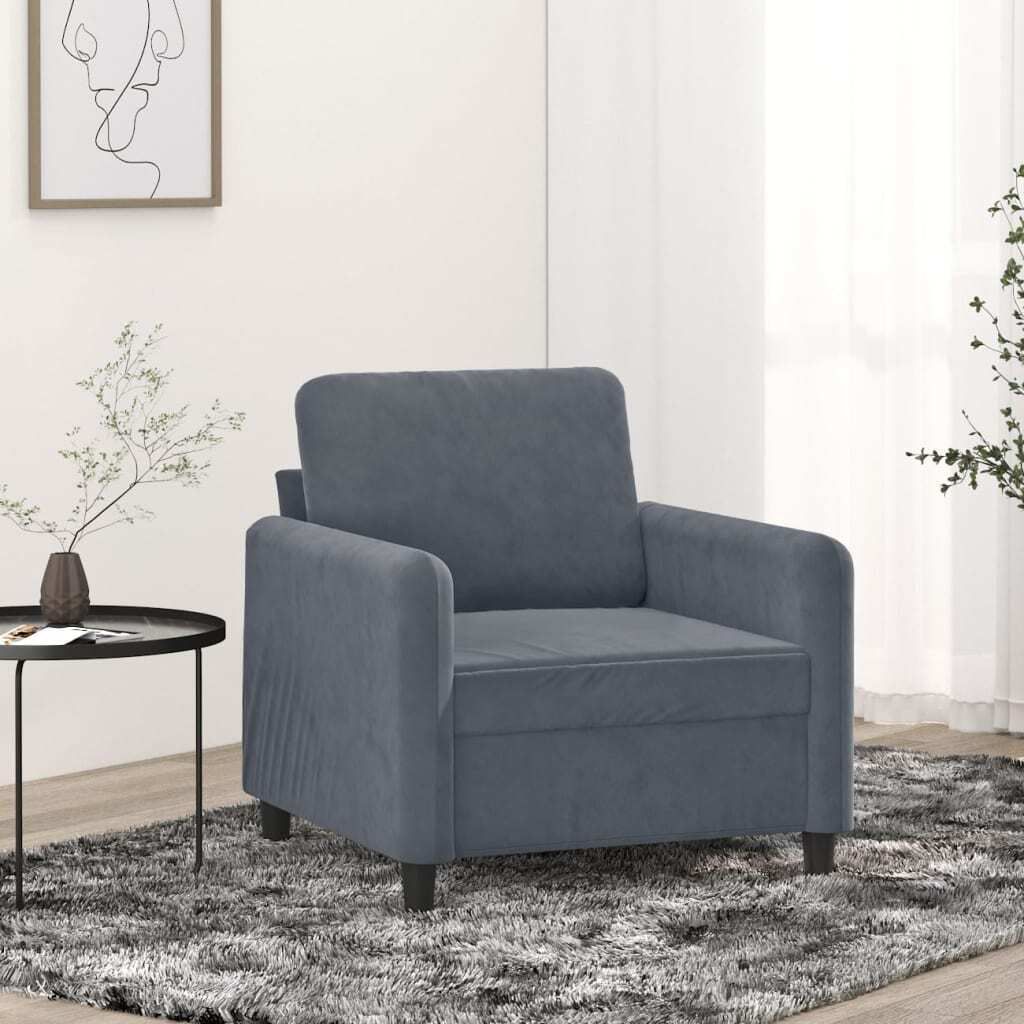 Sessel Dunkelgrau 60 cm Samt 359423