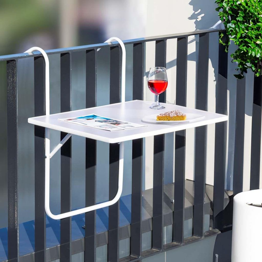 HI Balkon-Klapptisch Weiß 60 40 1,2 cm Produktbild 