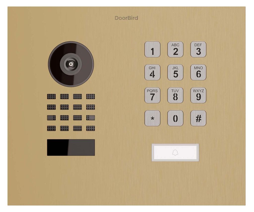 Unterputz Türsprechanlage Smart-IN WideScope Doorbird D1101KH mit Keypad Modul Messing-Optik