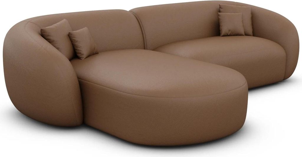 Echtleder L-Form Sofa Gaia Braun Links