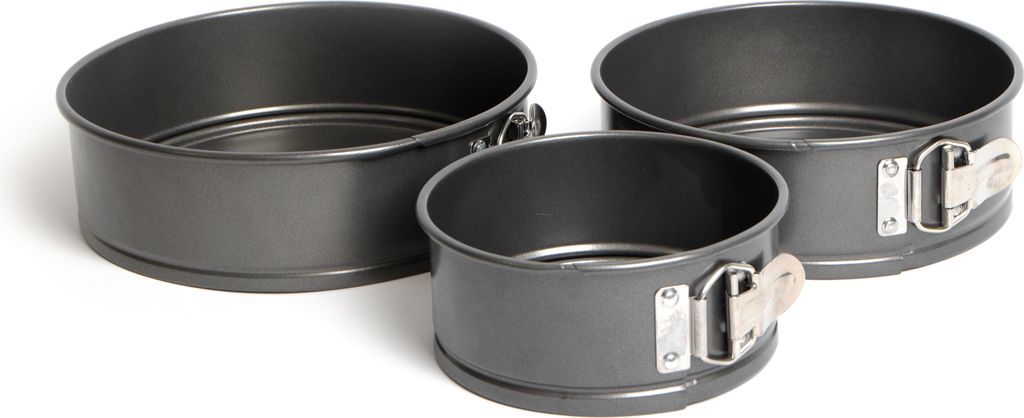 Master Class 3 Stück Backformen Set Antihaftbeschichtet Springform-Kuchenformen mit losem Boden, enthält 3 runde Formen, 15 cm, 20 cm und 23 cm
